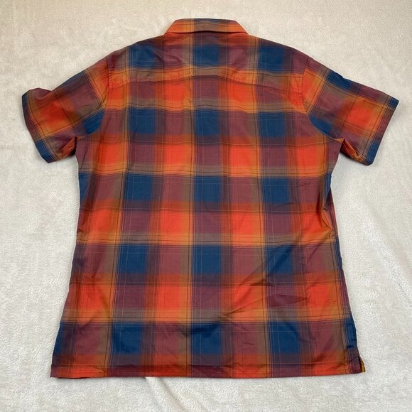 Kühl Mens Shirt Large Plaid Short-Sleeve Button-Up Orange Born in the Mountains - Picture 12 of 12